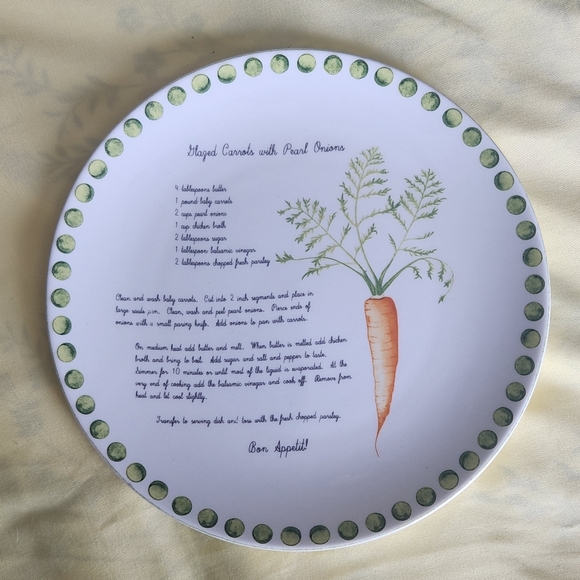 Carrot Recipe Plate American Atelier At Home 8 inch Fresh 5471 Porcelain - Picture 6 of 9